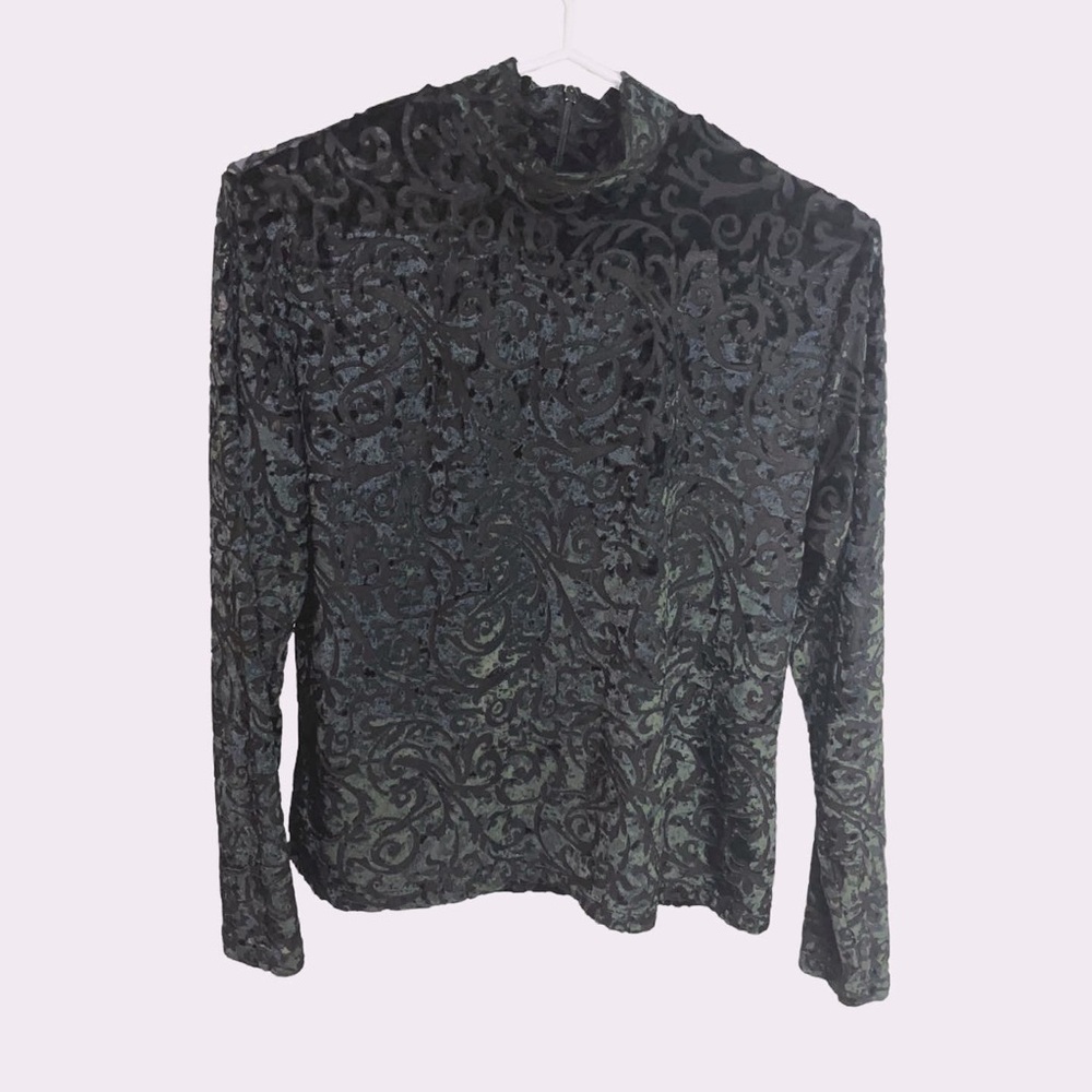 CPW velvet/sheer turtleneck